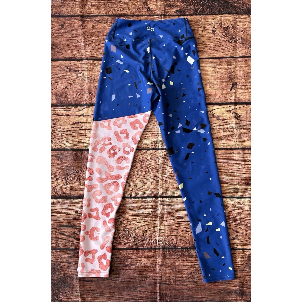 Loony Legs London Leggings Womens Daisy Doodles White Blue Red Yoga Pants Sz S - Picture 5 of 10